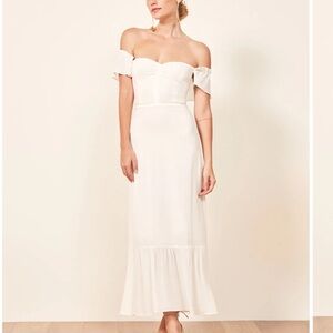 Reformation Strapless Cream Dress